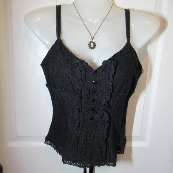 Blacklist Lip Service Lace Crochet Corset Lacing Witchy Goth Rare Top Bustier - Picture 8 of 16